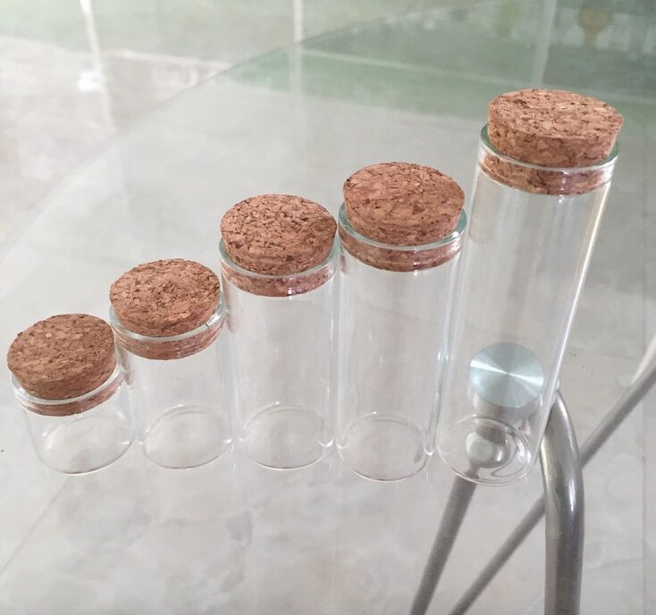 Cylinder Straight Short Small Test Glass Tube Bottle With Cork