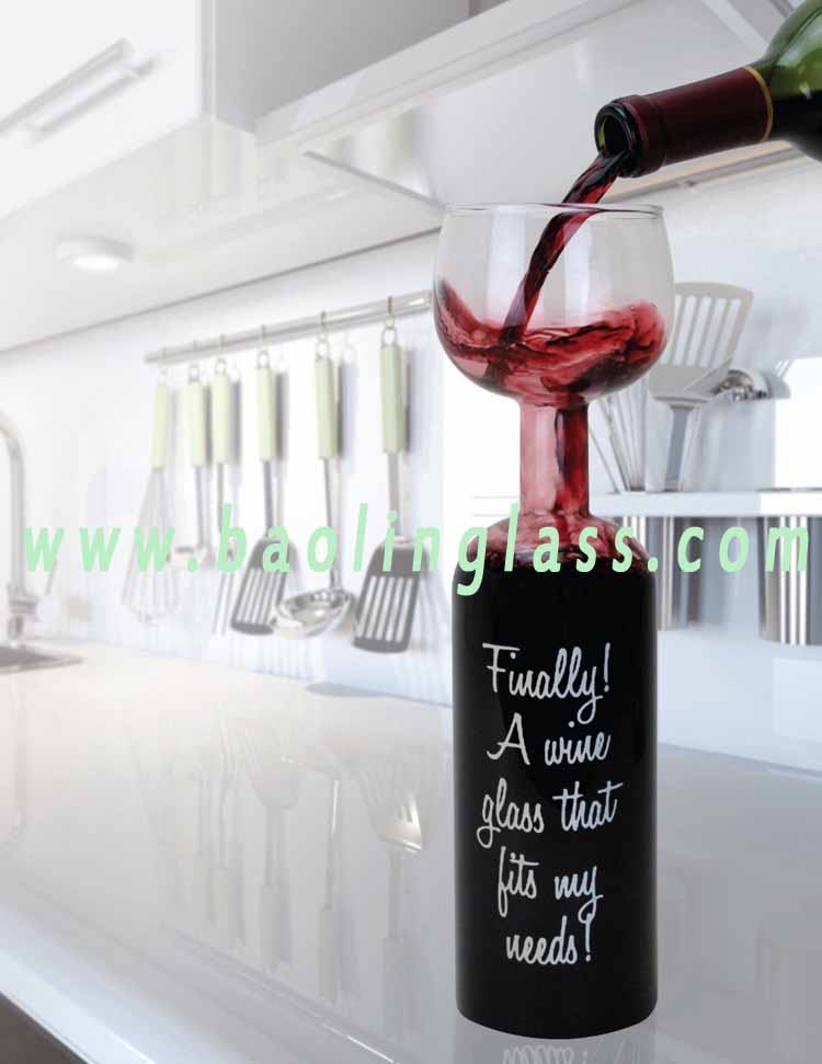 Wine Bottle Glass Holds a Whole Bottle of Wine Full Drink China supplier