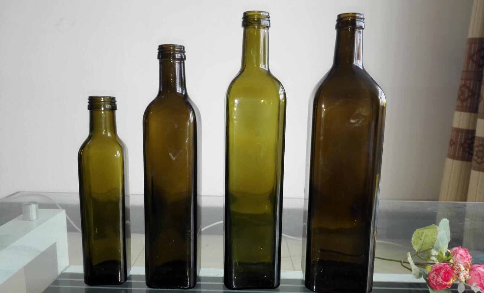virgin olive oil glass bottle