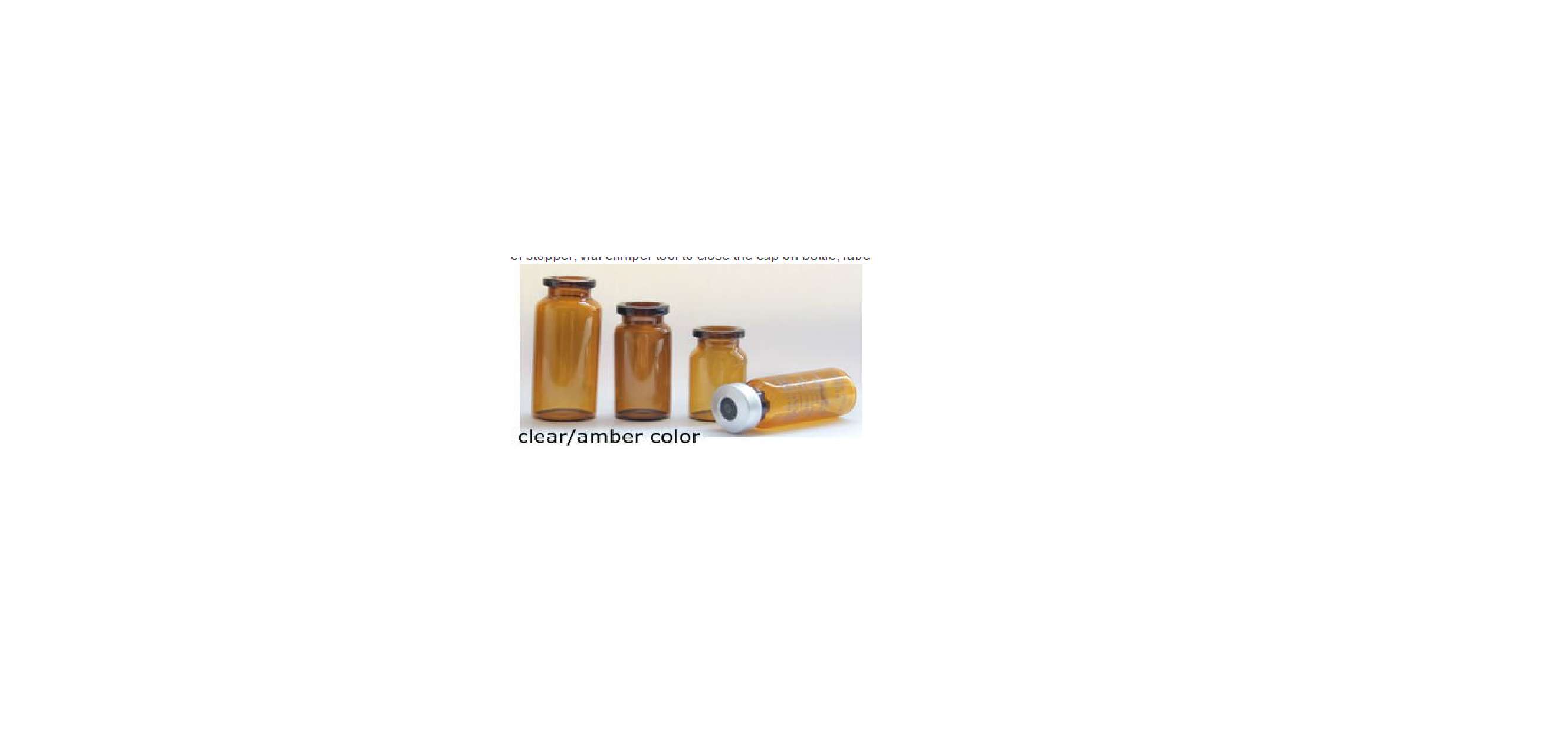 Amber glass vials 1.5ml rubber stopper + aluminum crimp