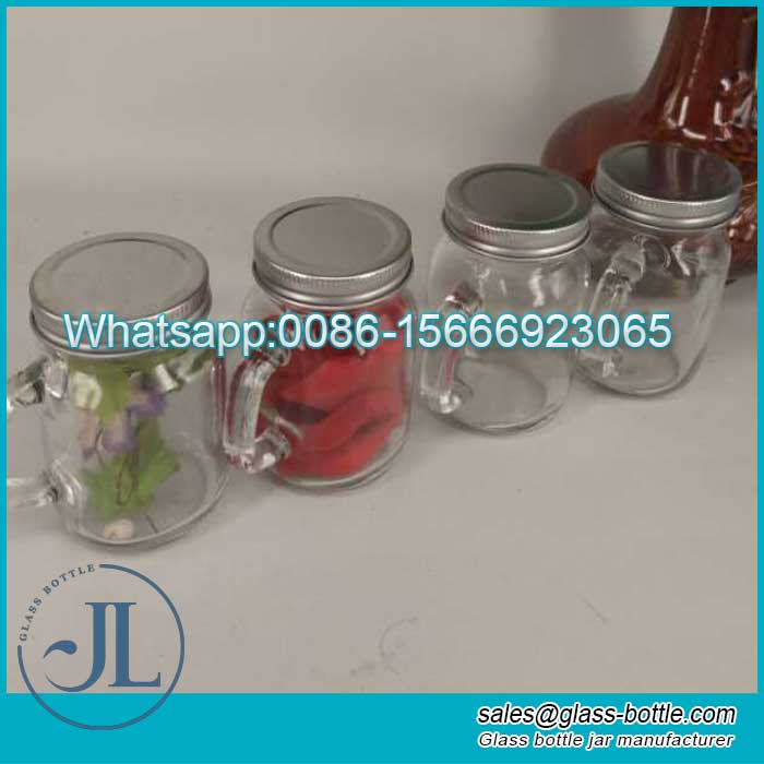 custom mini 30ml mason mug shooter glass jars