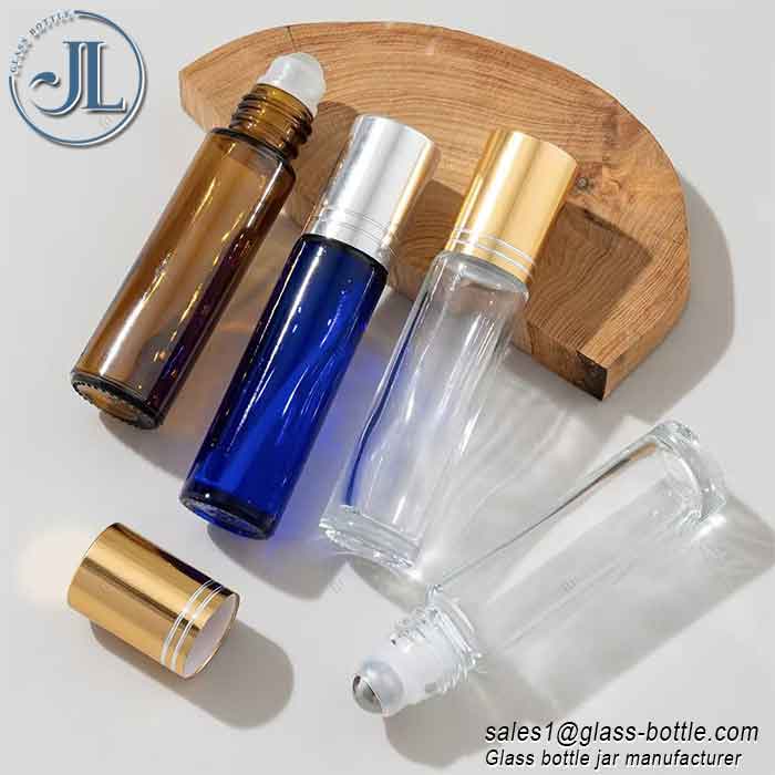 10ml blue amber roll on glass bottle