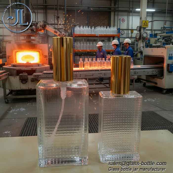 30ml 50ml square grid glass empty perfume bottle