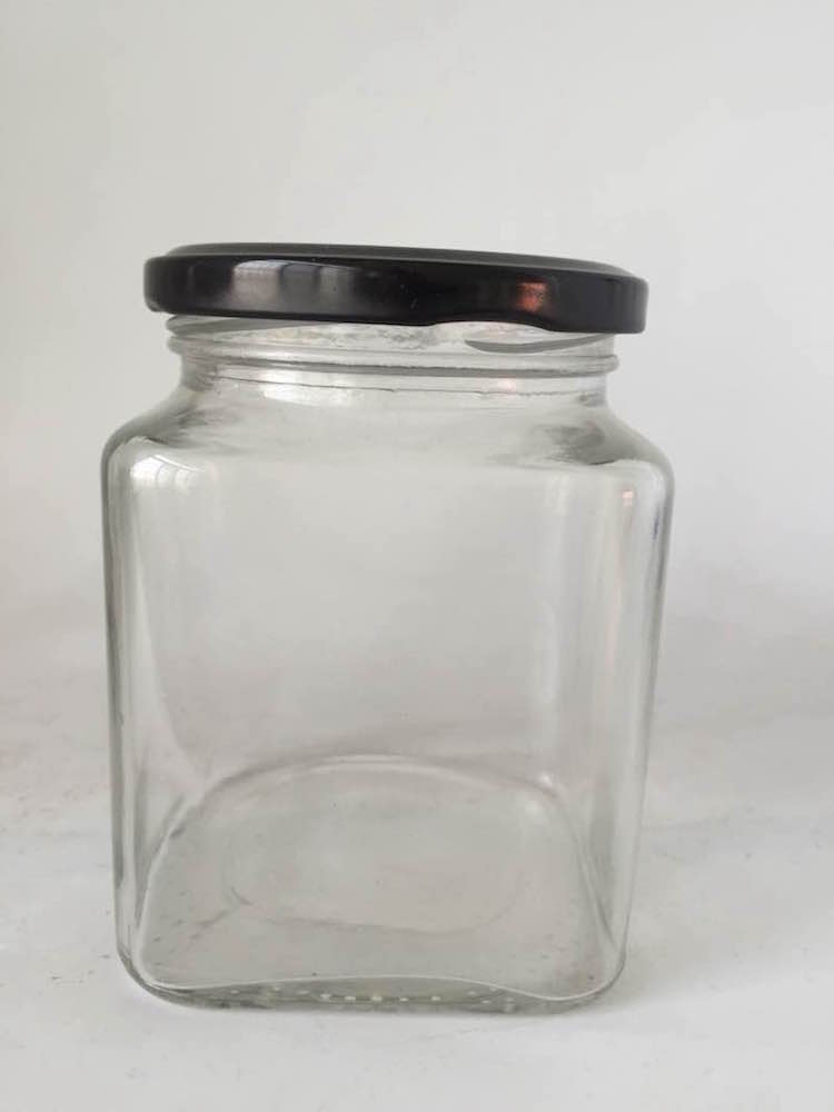 500ml Thick wall square glass bottle with Metal Lug Cap for pickle