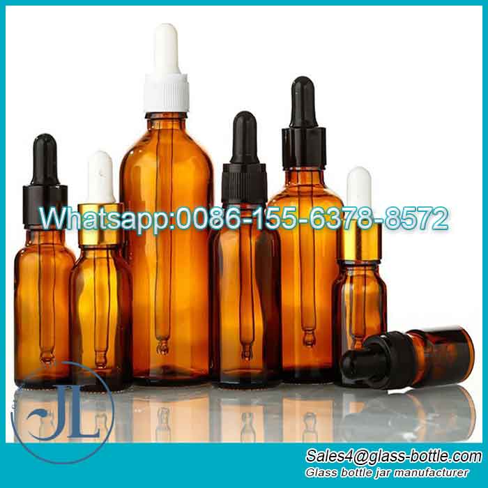 Amber Essential Oil Glass Bottle With Dropper