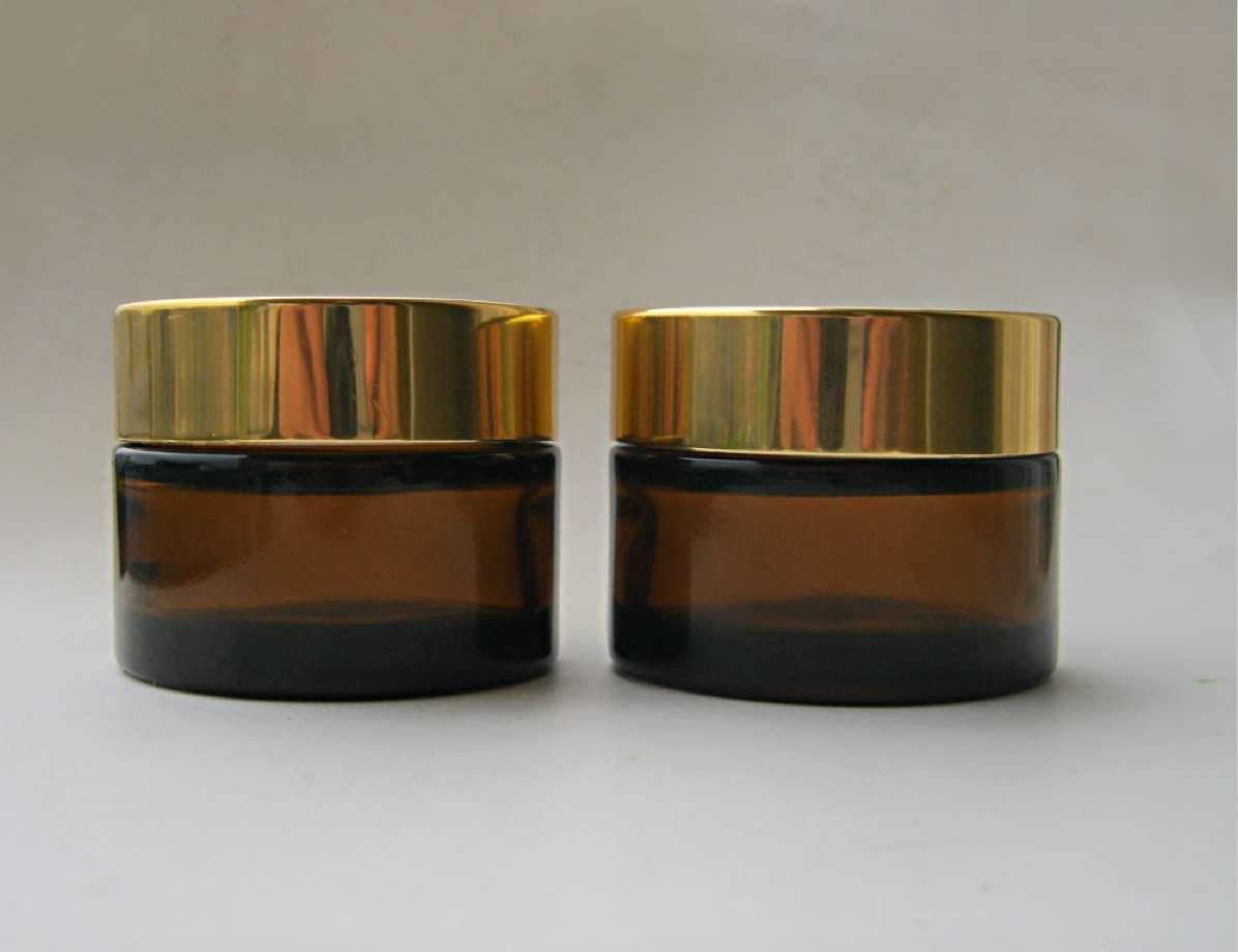 50g facial cream amber glass bottle cosmetic container