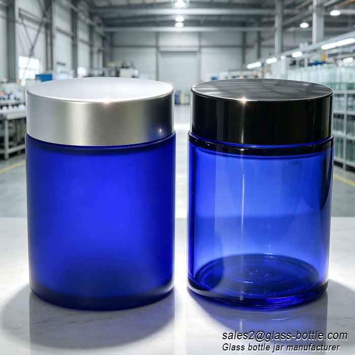 100ml Cobalt Blue Glass Cosmetic Jar