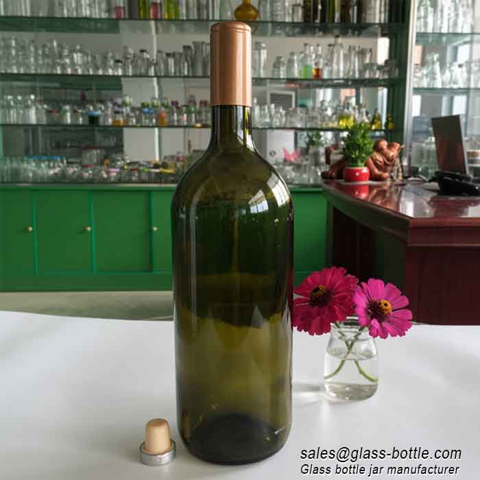 1500ml olive green big glass wine bottle