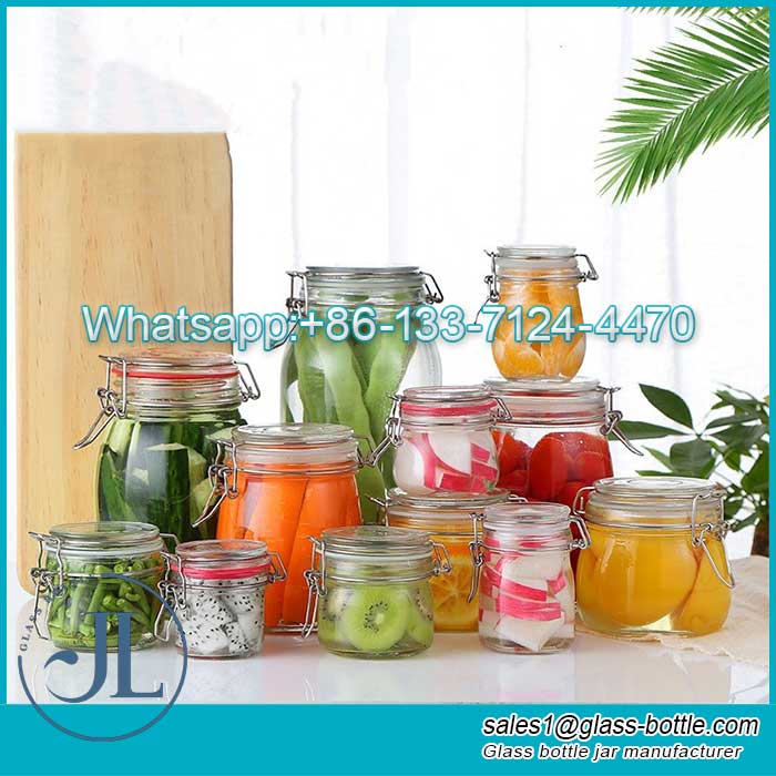 200ml 350ml airtight clip glass jar
