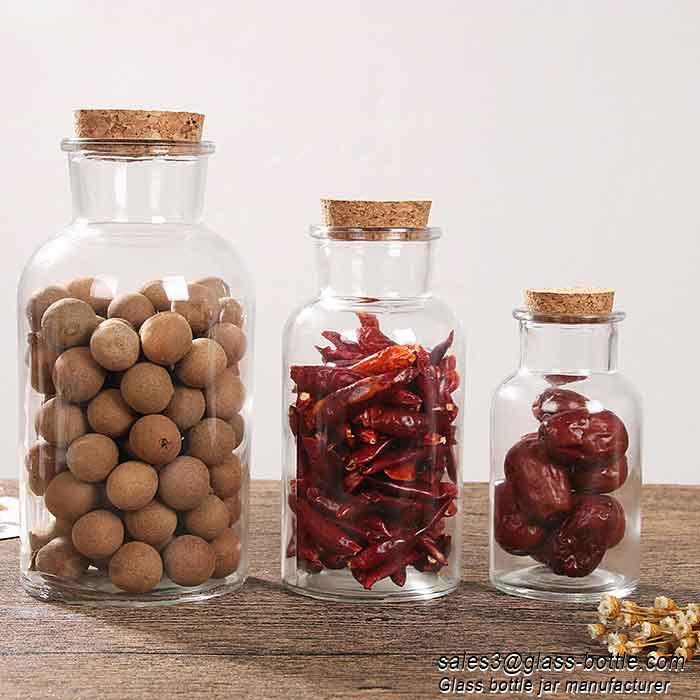 250ml 8oz candy glass jar with cork