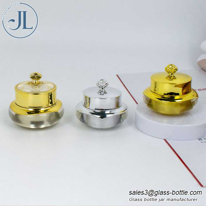 30g gold luxury cosmetic packaging crown jar for skin care
