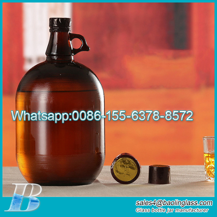 3L Customized Amber Beer Bar Brewery Bottles