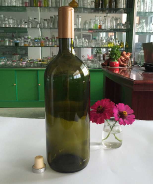 1500ml olive green big glass wine bottle 1.5L