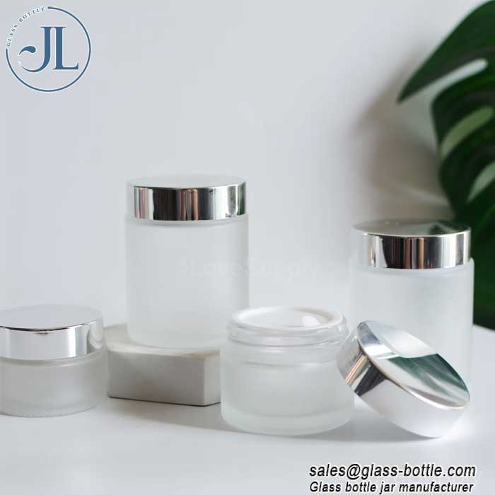 Types of frosted cosmetic containers mockup