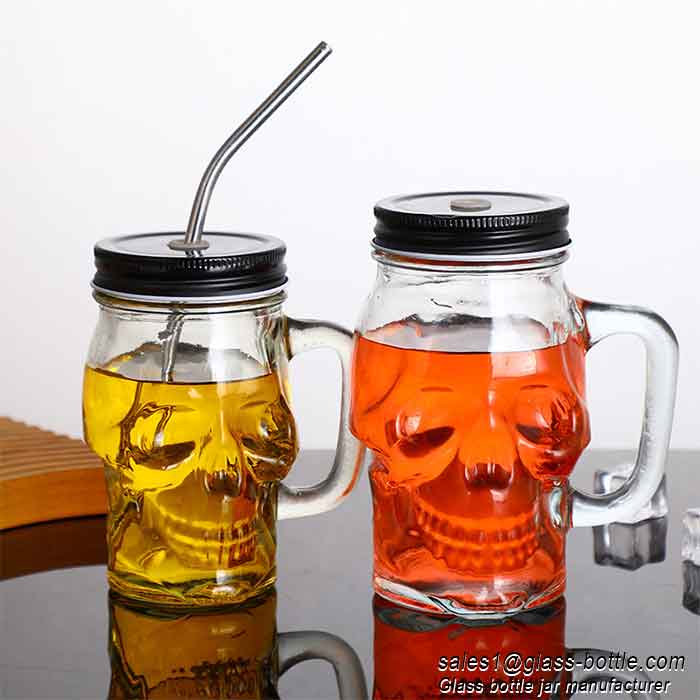 10 oz skull shape mason jar plant