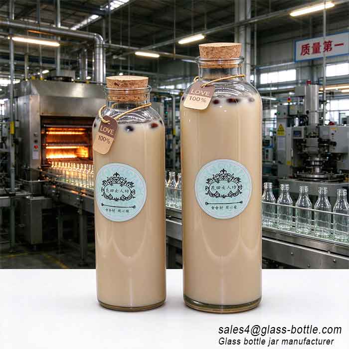 10oz 16oz 500ml Juice Glass Bottle with Cork