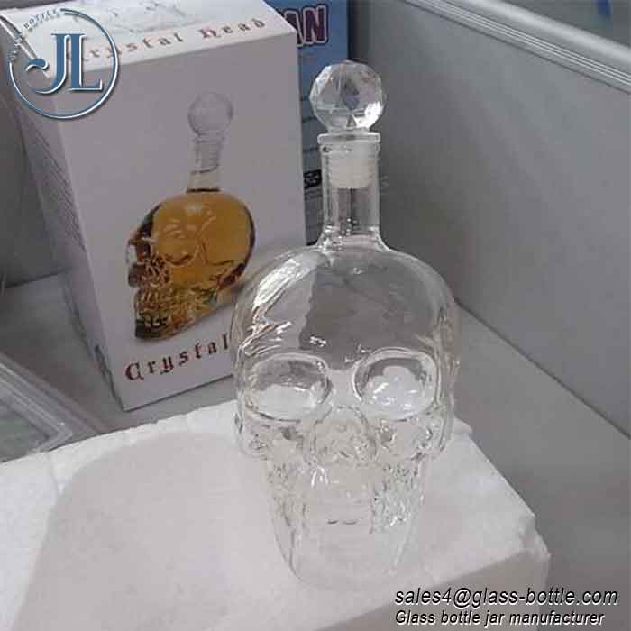 350ml 12oz Skull Shaped Skull Vodka Glass Bottle