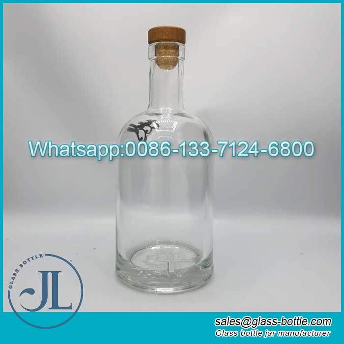 750ml whiskey vodka glass wine bottle with cork top lid