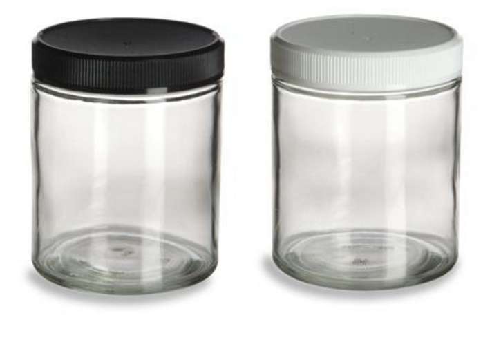 4oz, 120ml straight sided clear glass jar