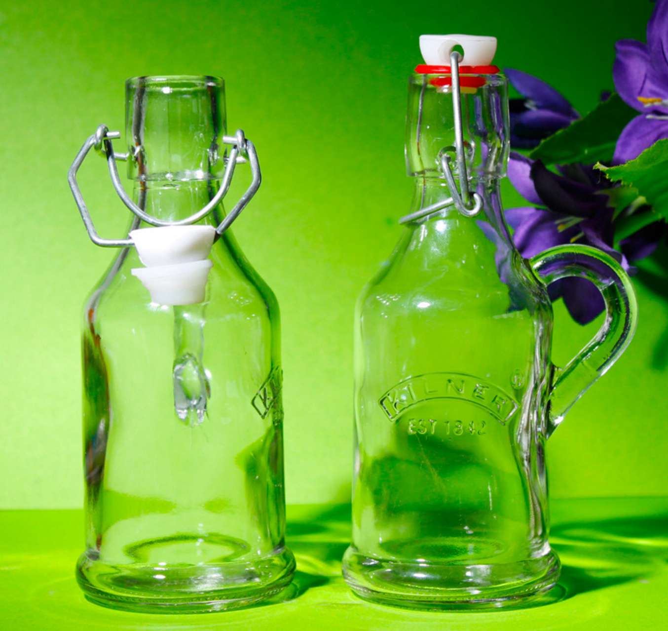 1000ml clear glass cooking olive oil bottle with flip top
