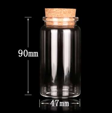 90mmX47mm 100ml glass jar with cork