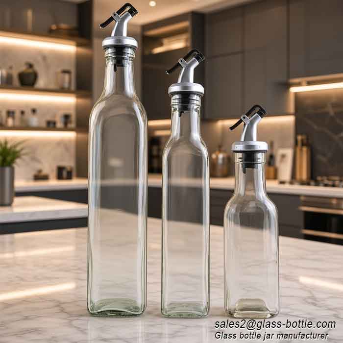 250ml 500ml infuser olive oil glass bottle with pourer