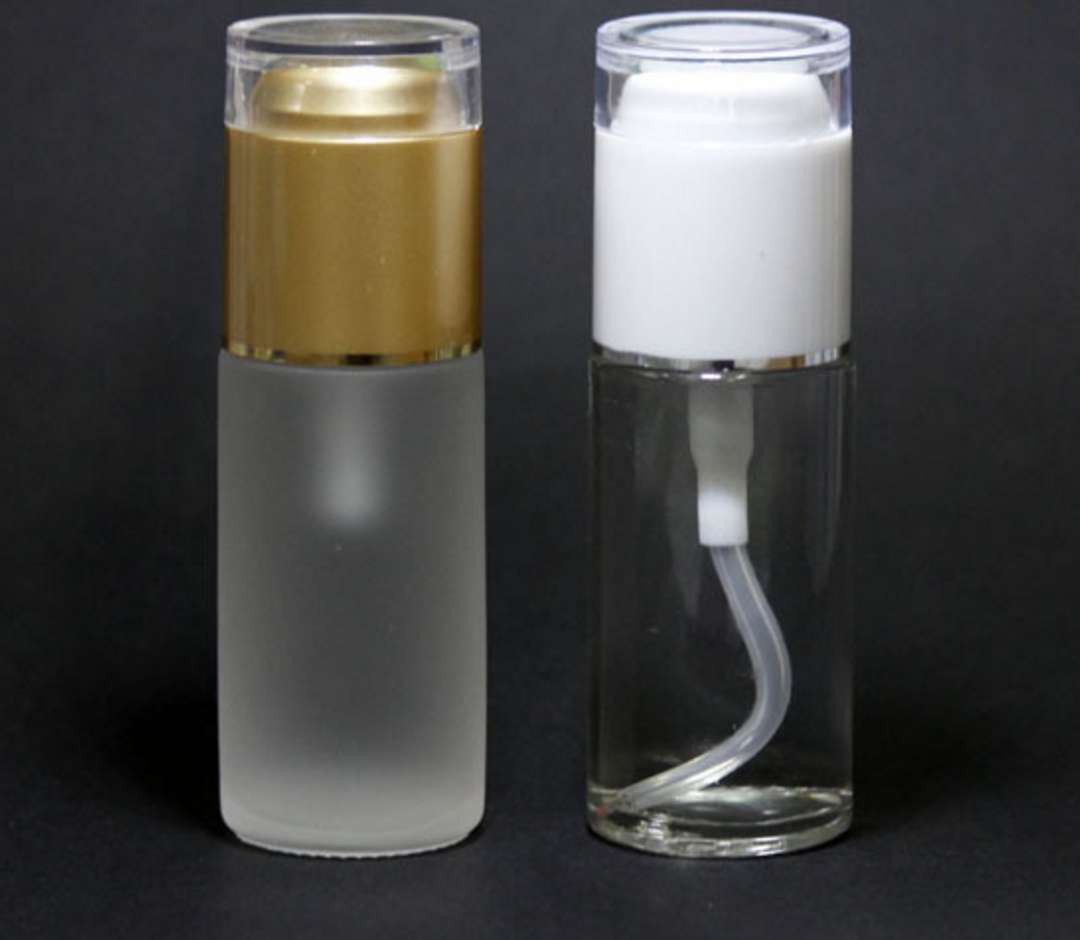 1.7oz 50ml clear frosted glass lotion bottle