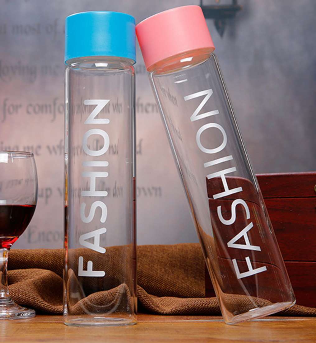 Fashion sports glass water drinking bottle