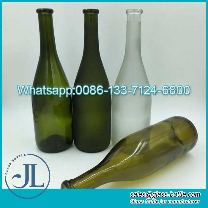 750ml Burgundy Style Champagne Green Glass Red Wine Bottle
