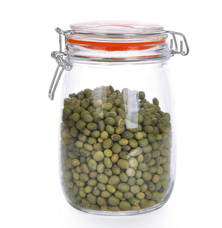 1000ml glass storage jar with metal clip lid
