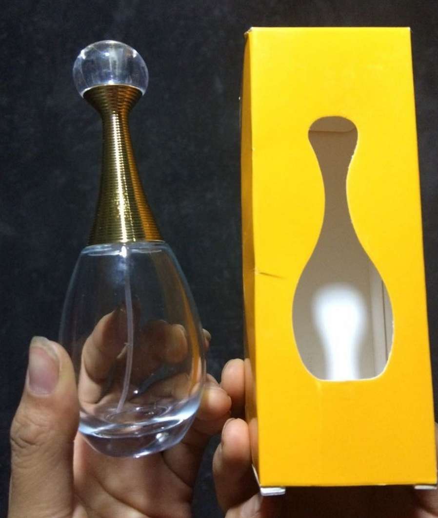 water drop shape portable glass perfume bottle
