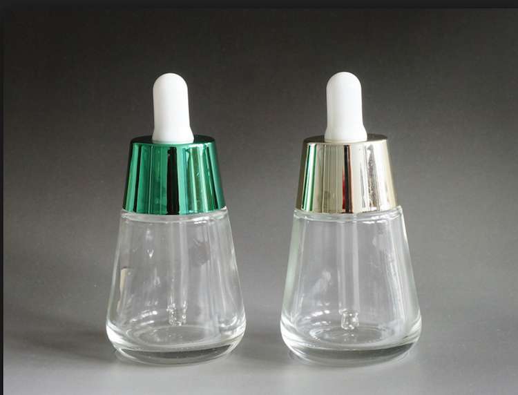 30ml Water Shape Glass Serum Bottles With Gold Dropper