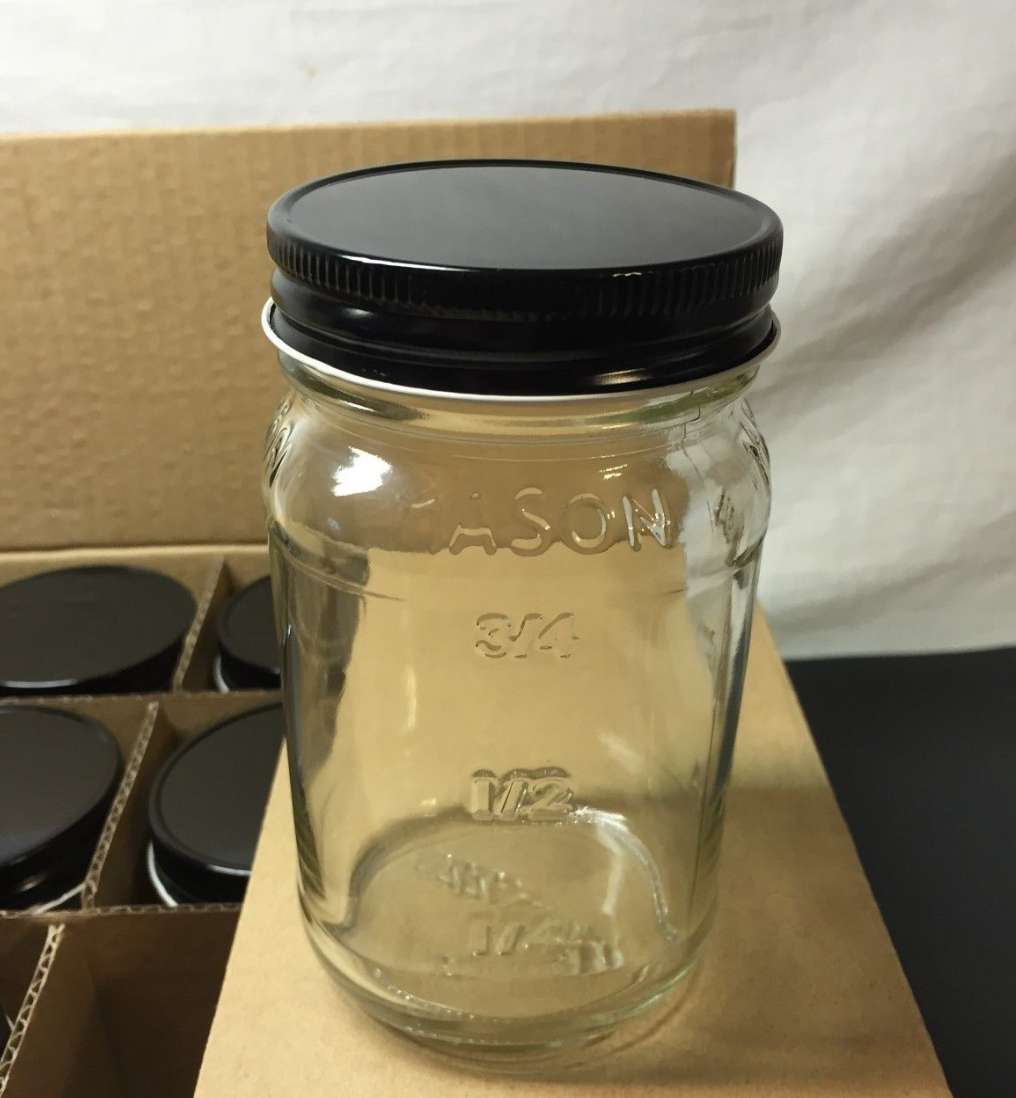 Vintage Clear Glass Canned Mason Jar for sale