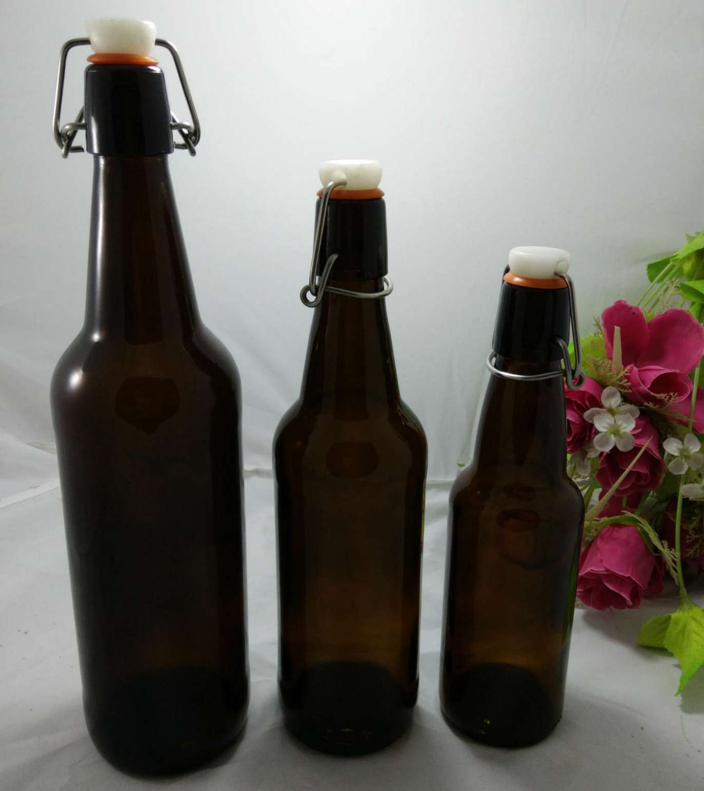 330ml 500ml swing flip top amber/brown beer glass bottle