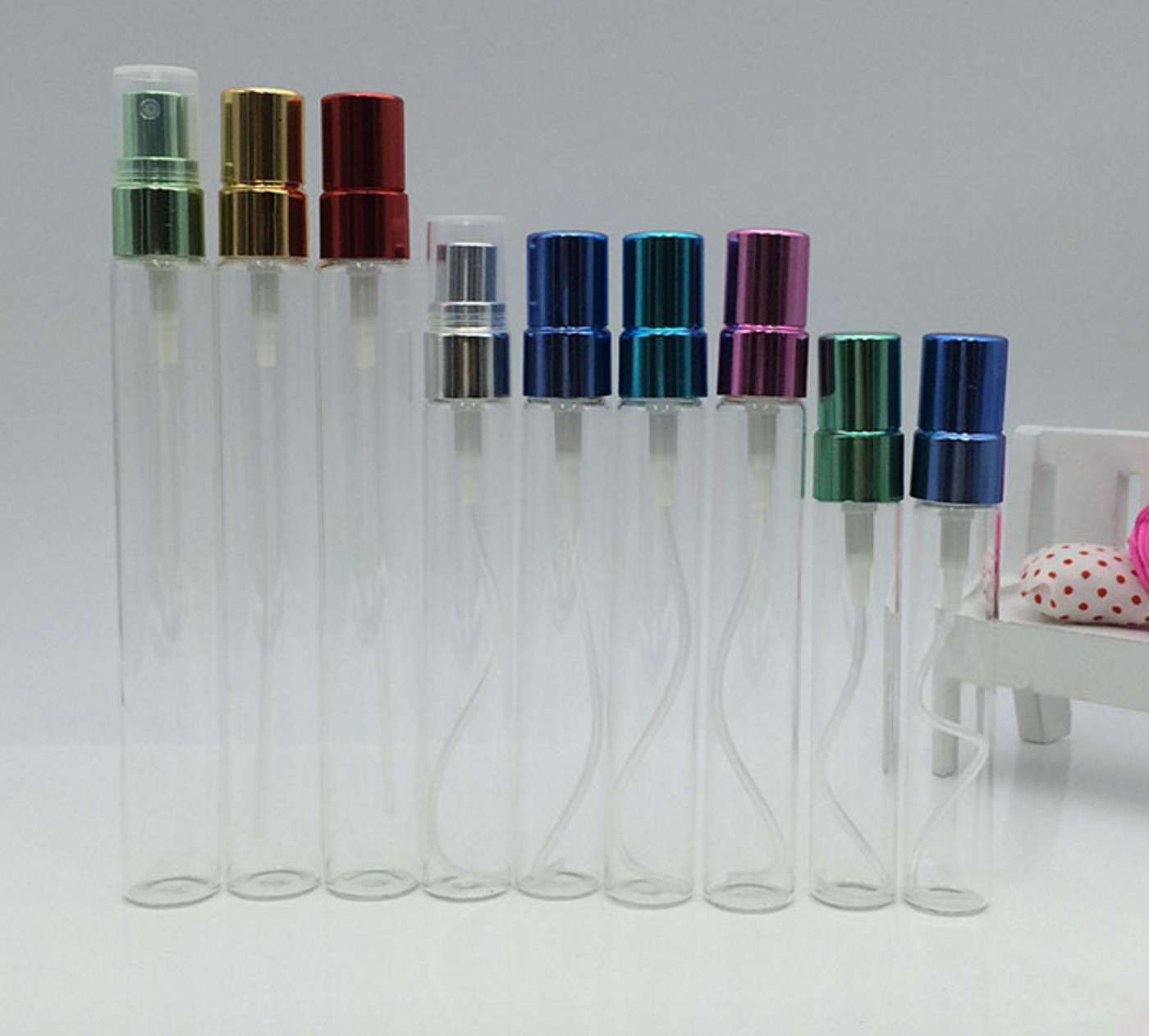 5ml 10ml 15ml long thin glass perfume spray bottles glass vial