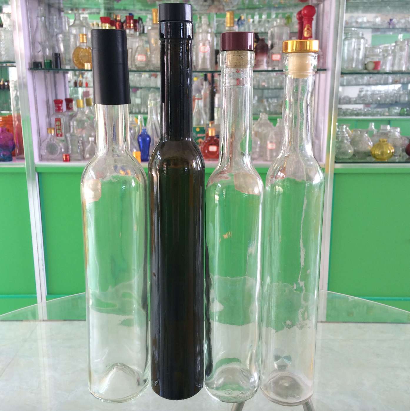 375ml flint clear ice wine glass bottle with cork