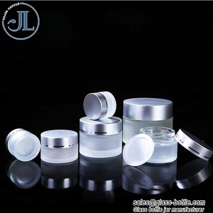 Custom transparent & frosted glass cream jar supplier