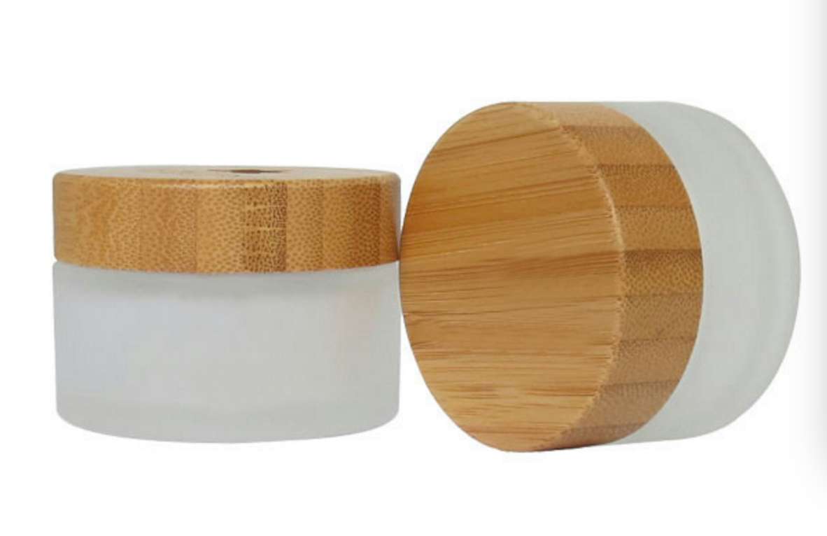 50ml face cream milky white glass jar with wooden cap