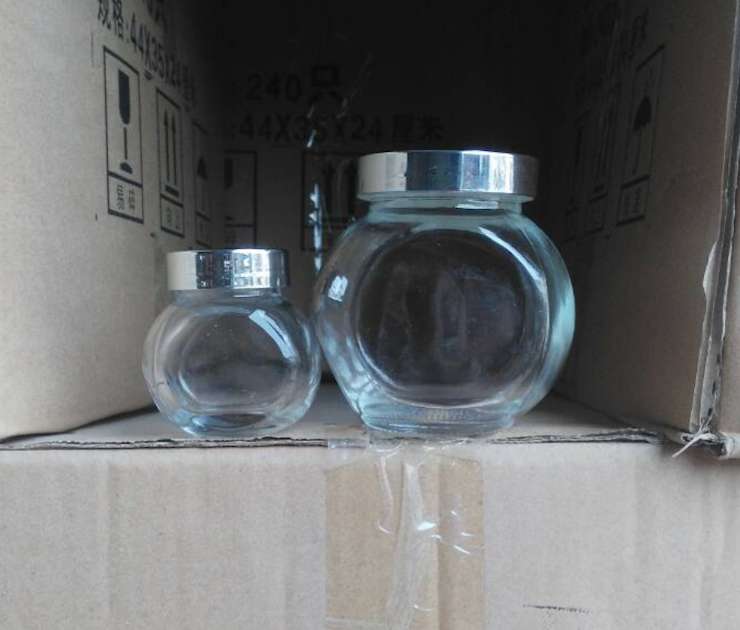 50ml mini oblate glass honey jar