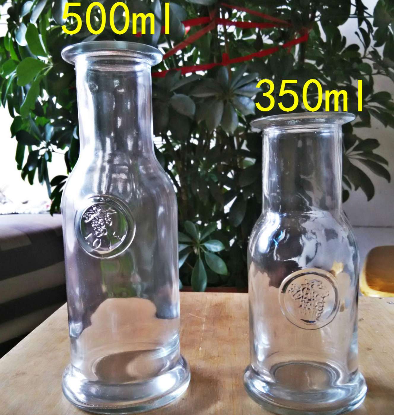 350ml 500ml wide mouth fruit juice glass bottles for restaurant