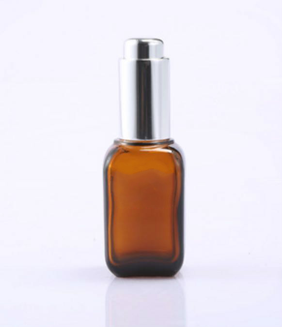 50ml Amber square essential oil glass bottle with child-proof dropper cap