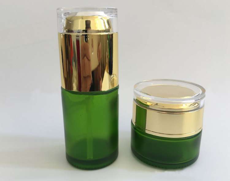 20ml 30ml green cosmetic glass jar & bottle