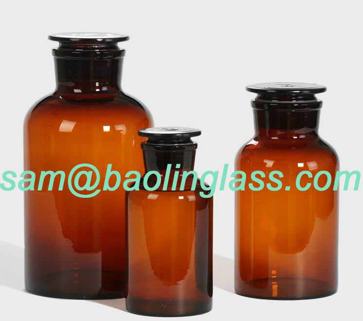 Reagent Bottle Amber Glass Wide Mouth 60ml  2 Oz