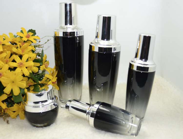 30ml Cosmetic Black Gradient Glass Dropper Bottle