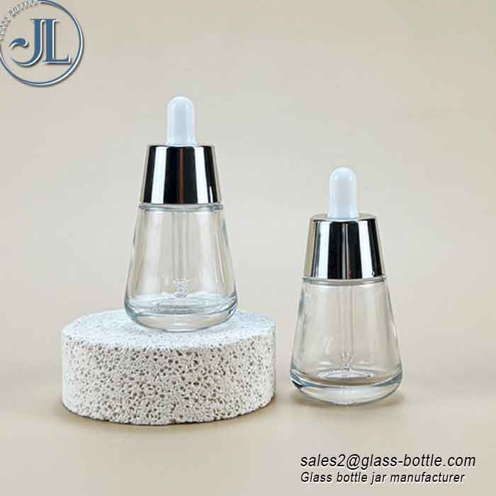 Conical Glass Dropper Bottle with Silver Cap