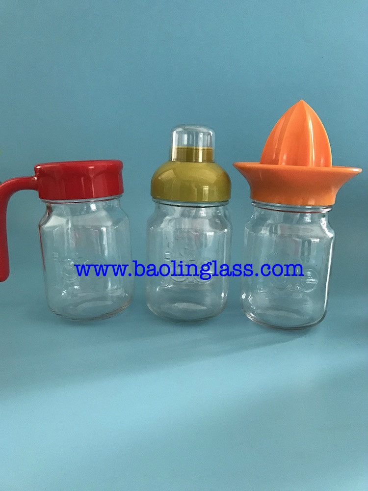 Glass bottle jar for juice fruit press