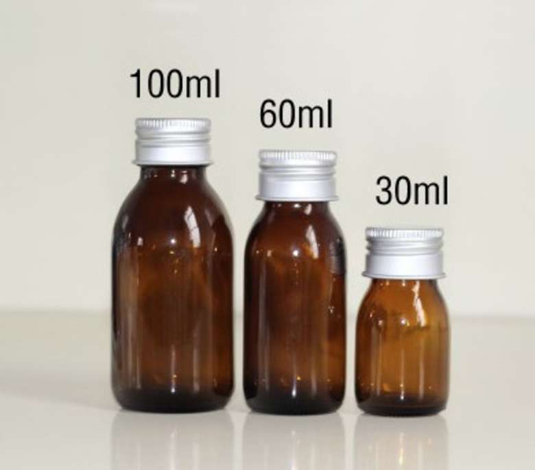 30ml 60ml 100ml amber/brown oral liquid glass bottles