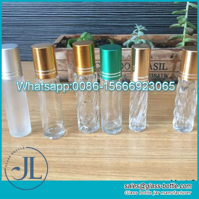 10ml refillable perfume glass roll on bottle vials with caps
