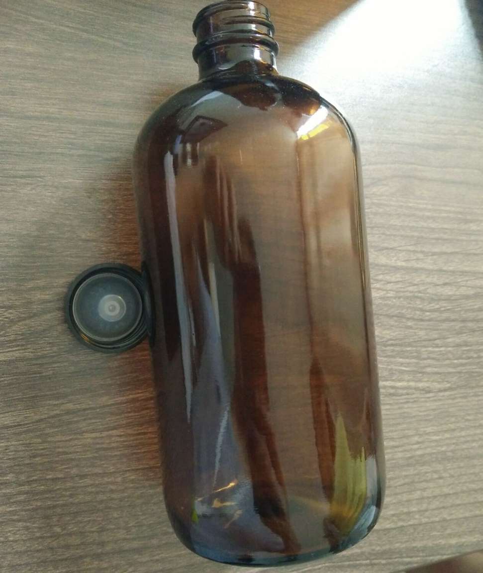 Wholesale 480ml 500ml 16oz amber boston round glass bottles