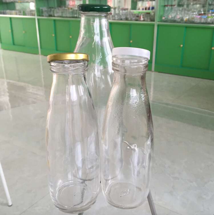 200ml 250ml 500ml vintage clear milk glass bottle
